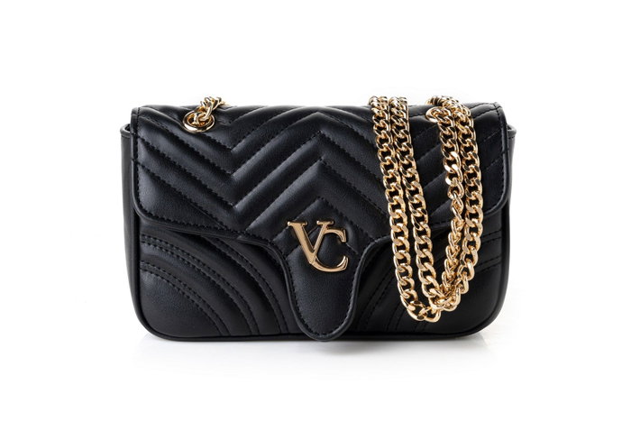 Vince Camuto Bolso Bandolera Negro Piel de Polivinilo con Dos Bolsillos Interiores Lucca